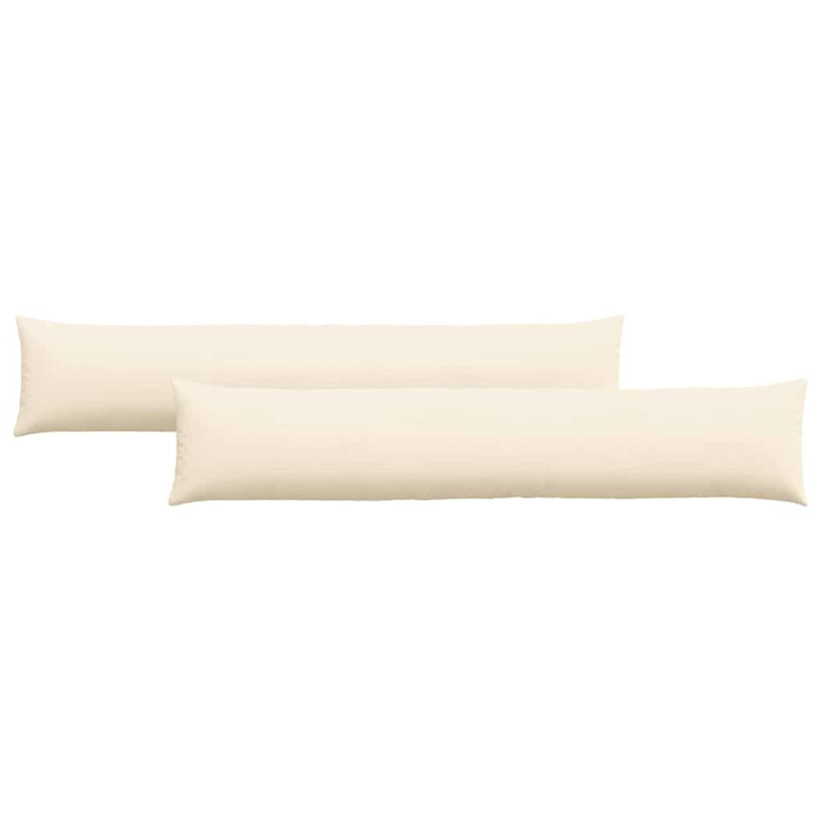 Sofa Kussens 2 pcs Crème 200 x 40 cm Katoen Stof