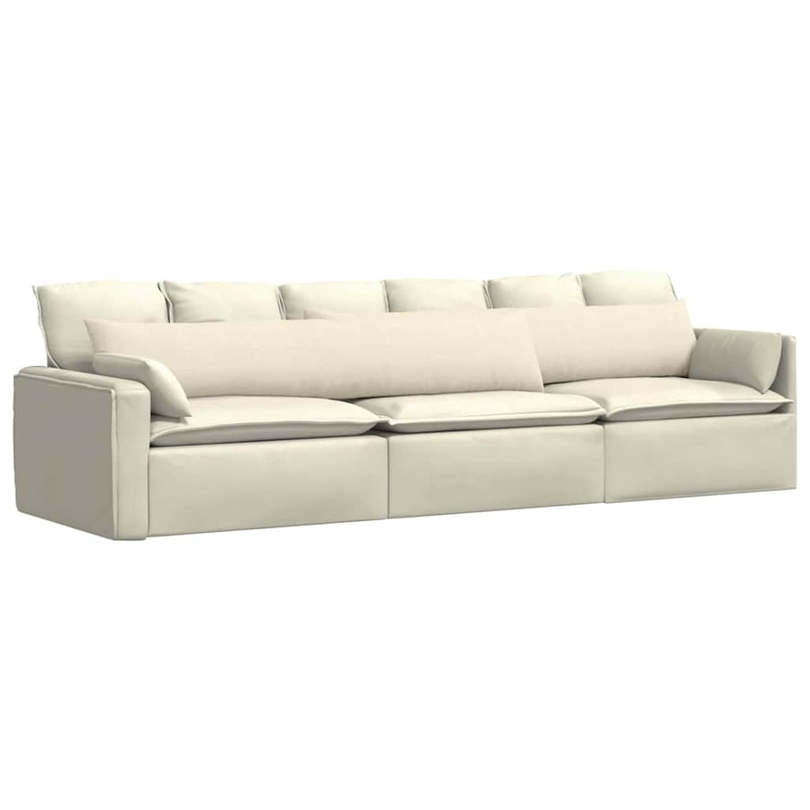 Sofa Kussens 2 pcs Crème 200 x 40 cm Katoen Stof