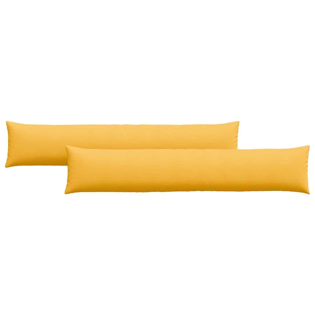 Sofa Kussens 2 pcs Lichtgeel 200 x 40 cm Katoen Stof