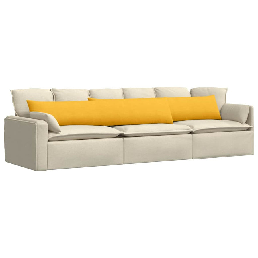 Sofa Kussens 2 pcs Lichtgeel 200 x 40 cm Katoen Stof