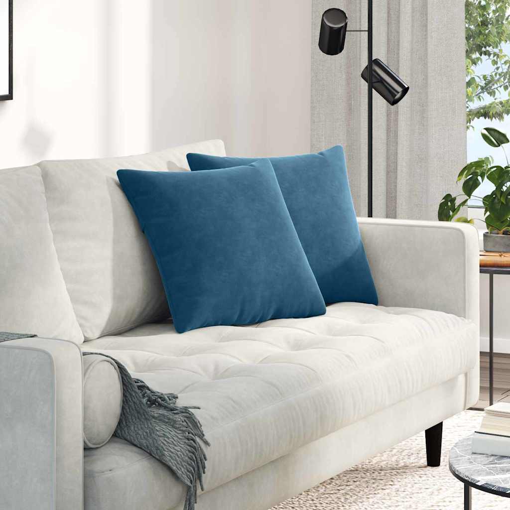 Sofa Kussens 2 pcs Blauw 45 x 45 cm Katoen Stof