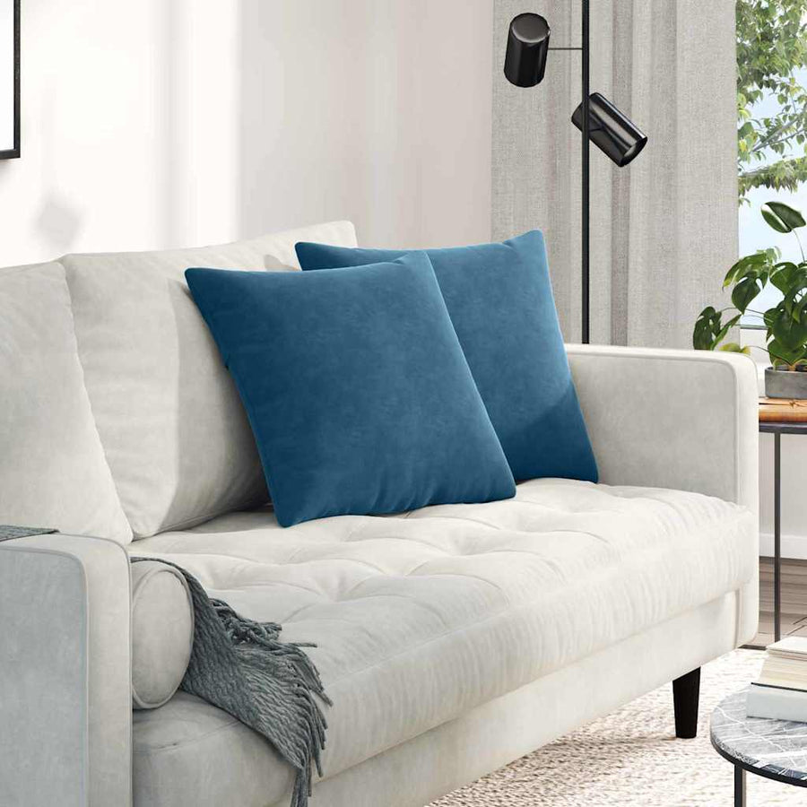 Sofa Kussens 2 pcs Blauw 45 x 45 cm Katoen Stof