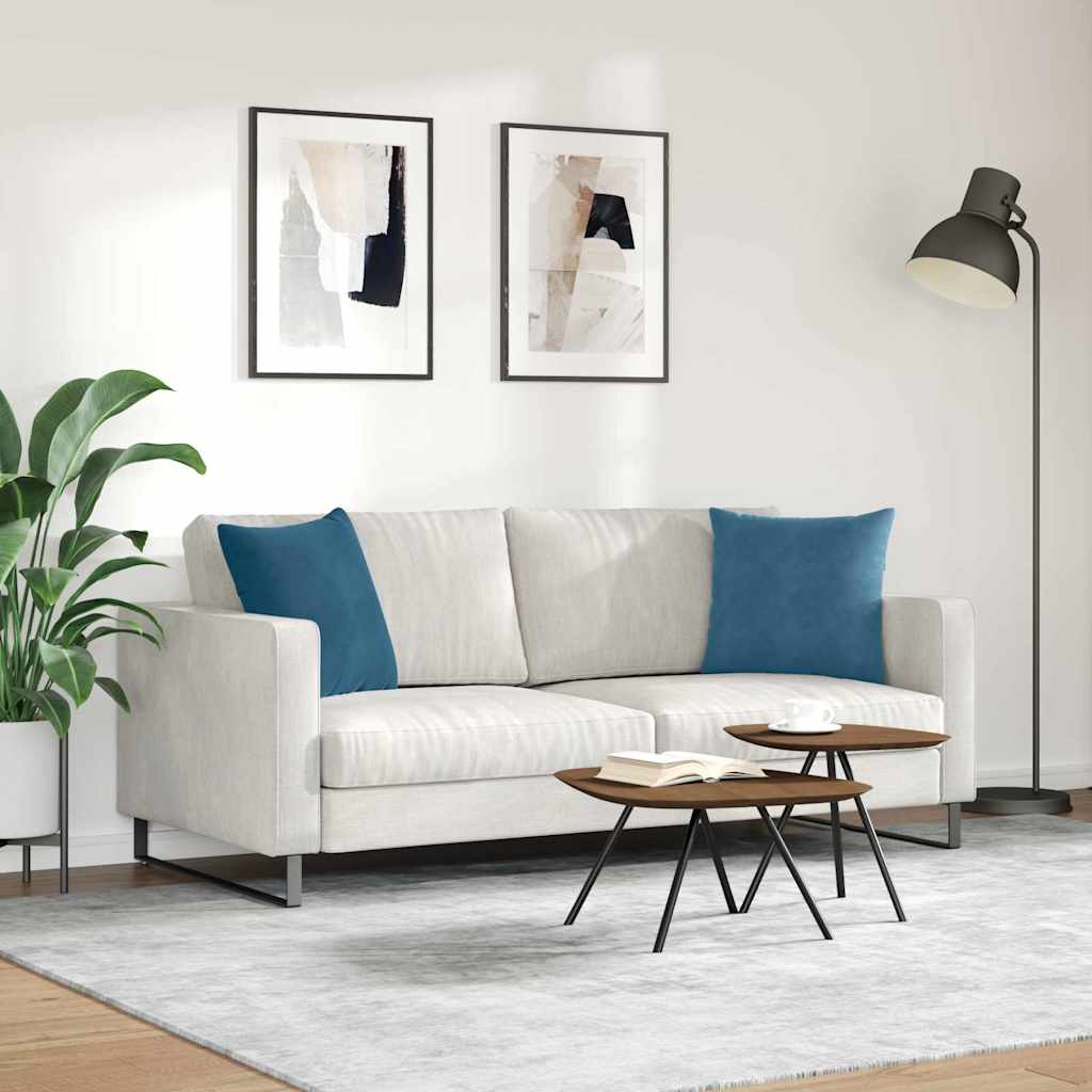 Sofa Kussens 2 pcs Blauw 45 x 45 cm Katoen Stof