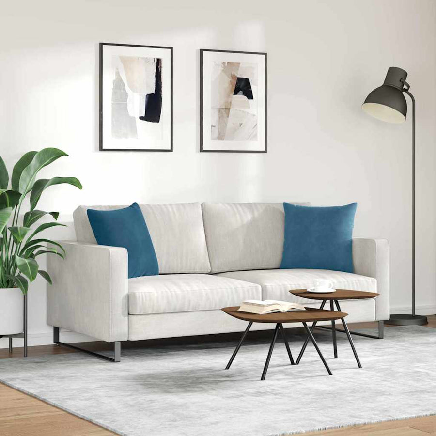 Sofa Kussens 2 pcs Blauw 45 x 45 cm Katoen Stof