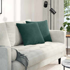 Sofa Cushions 2 pieces Dark Green 45 x 45 cm Corduroy
