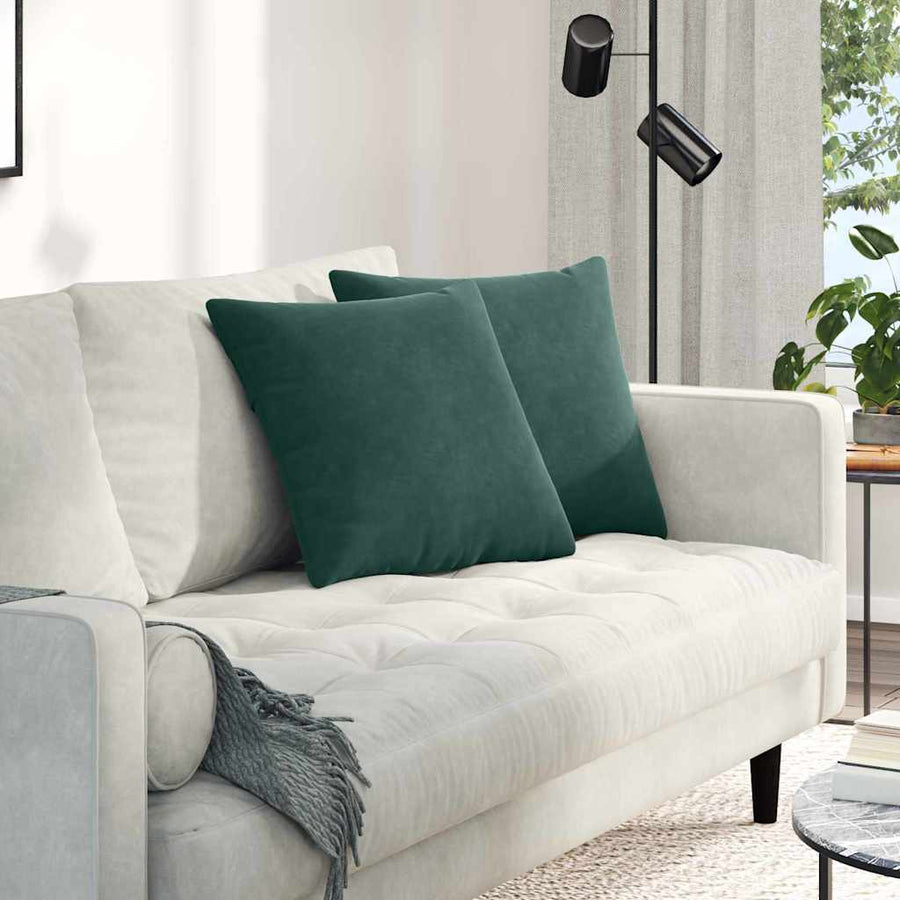 Sofa Kussens 2 pcs Donkergroen 45 x 45 cm Katoen Stof