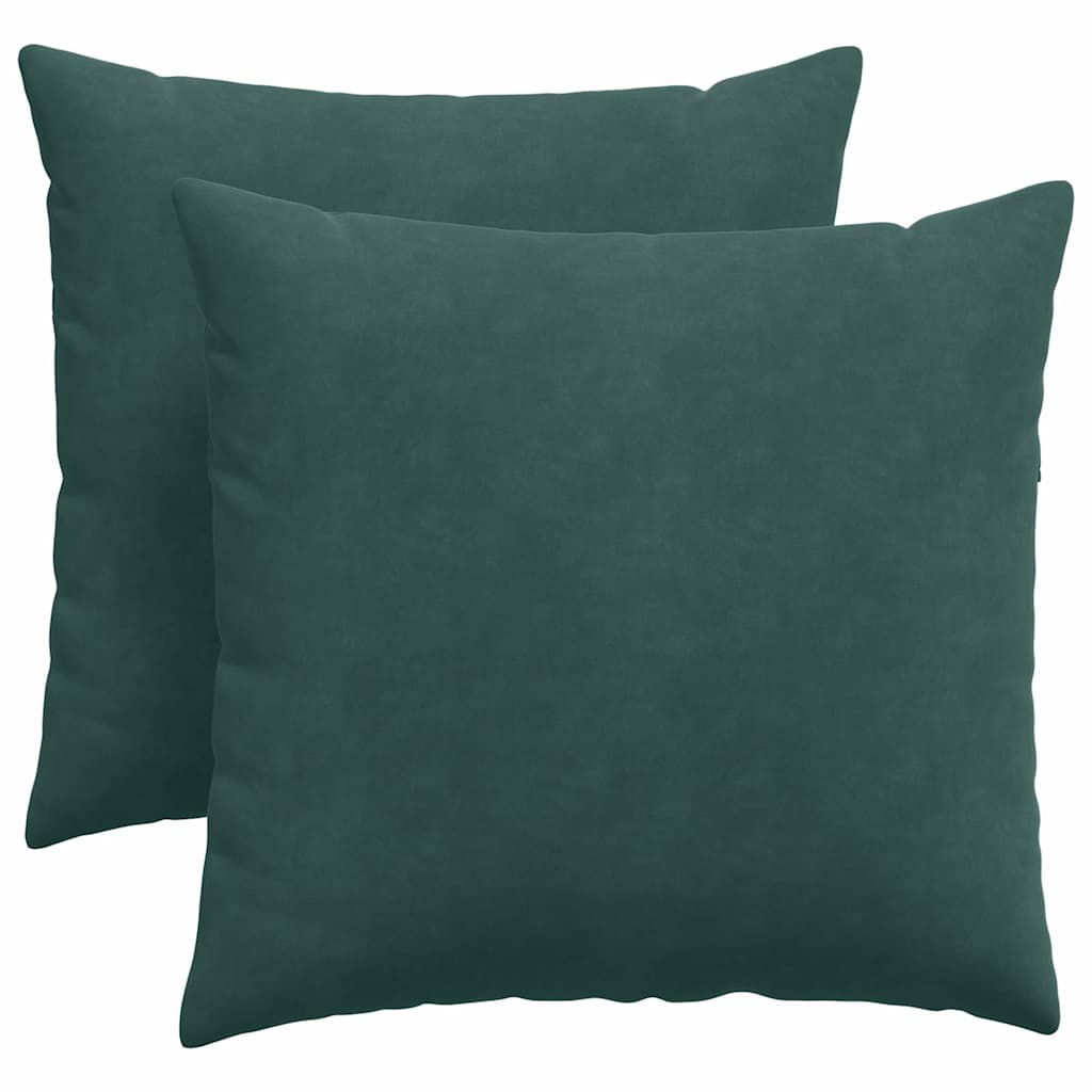 Sofa Kussens 2 pcs Donkergroen 45 x 45 cm Katoen Stof