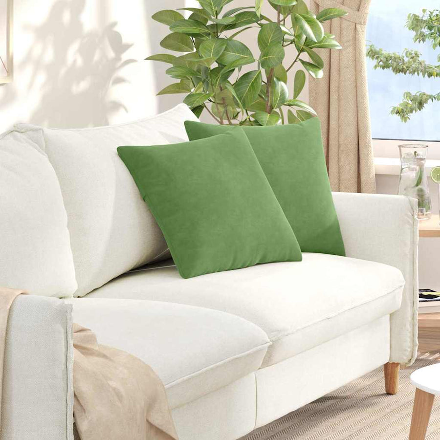 Sofa Kussens 2 pcs Lichtgroen 45 x 45 cm Katoen Stof
