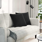 Sofa Cushions 2 pcs Black 45 x 45 cm Corduroy