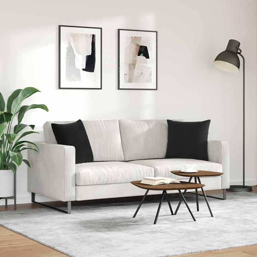 Sofa Kussens 2 pcs Zwart 45 x 45 cm Katoen Stof