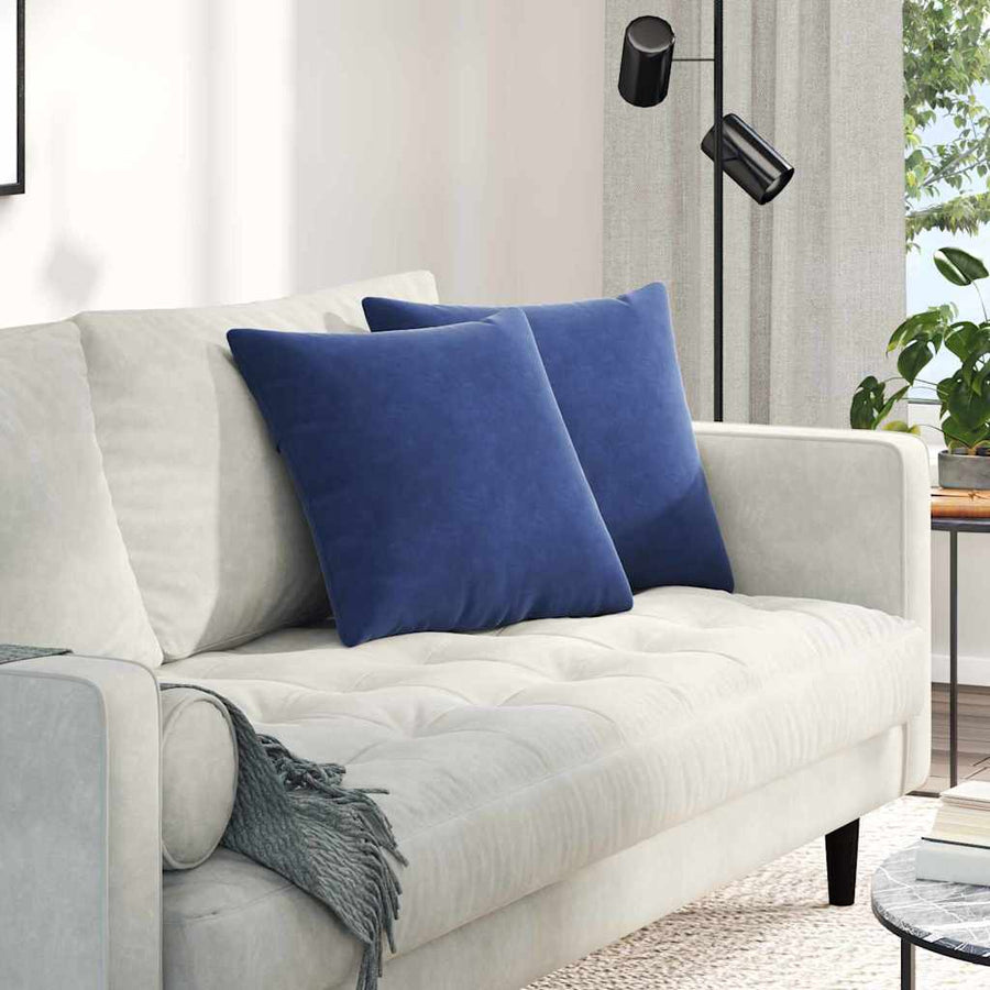 Sofa Kussens 2 pcs Politieblauw 45 x 45 cm Katoen Stof
