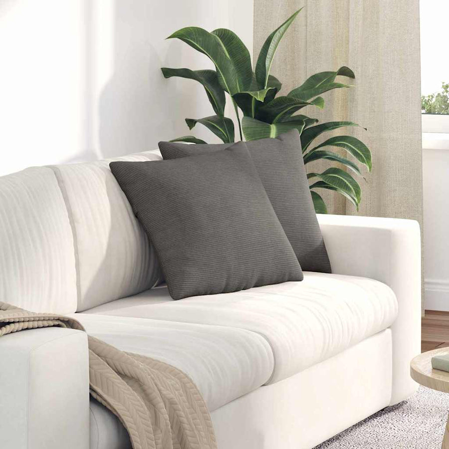 Sofa Kussens 2 pcs Lichtgrijs 45 x 45 cm Katoen Stof