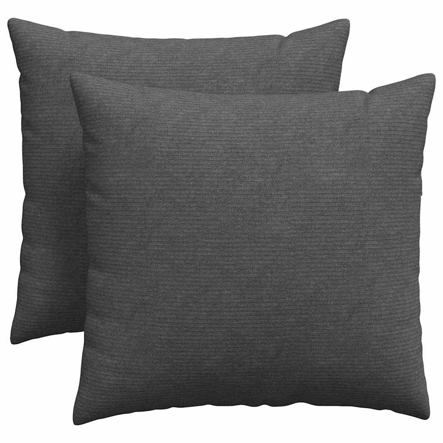 Sofa Kussens 2 pcs Donkergrijs 45 x 45 cm Katoen Stof