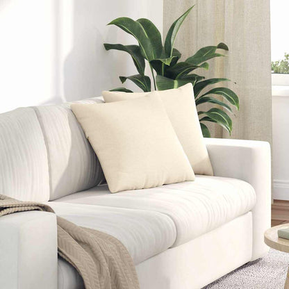 Sofa Kussens 2 pcs Crème 45 x 45 cm Katoen Stof