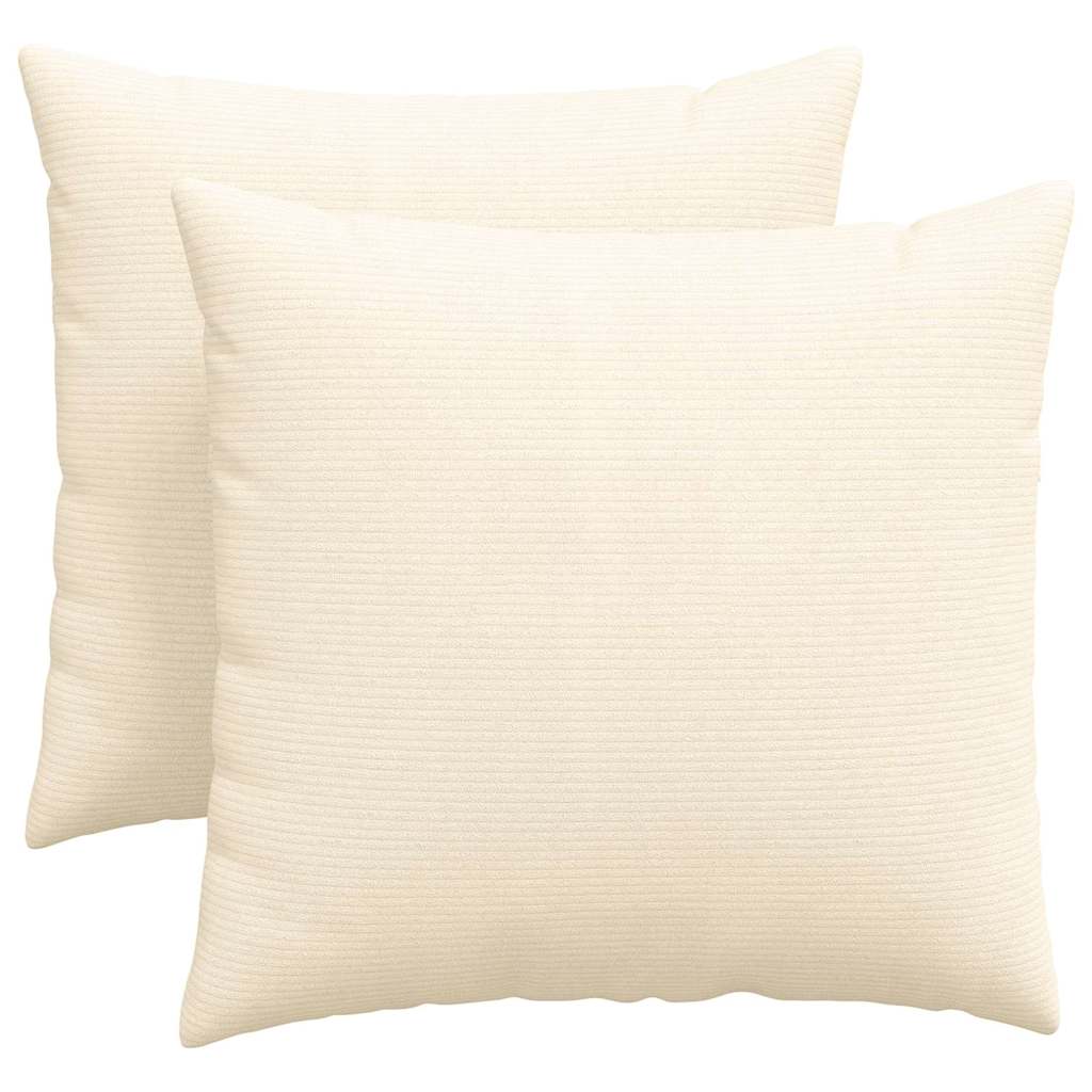 Sofa Kussens 2 pcs Crème 45 x 45 cm Katoen Stof