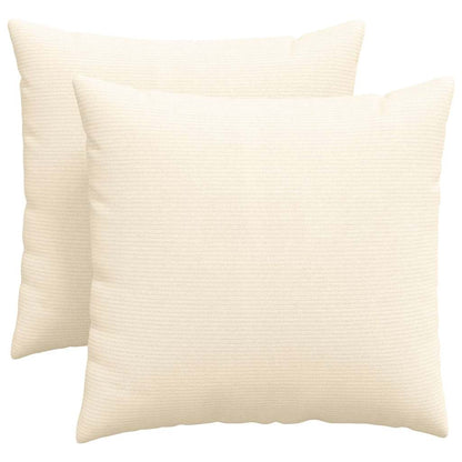 Sofa Kussens 2 pcs Crème 45 x 45 cm Katoen Stof