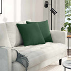 Sofa Cushions 2 pieces Dark Green 45 x 45 cm Corduroy