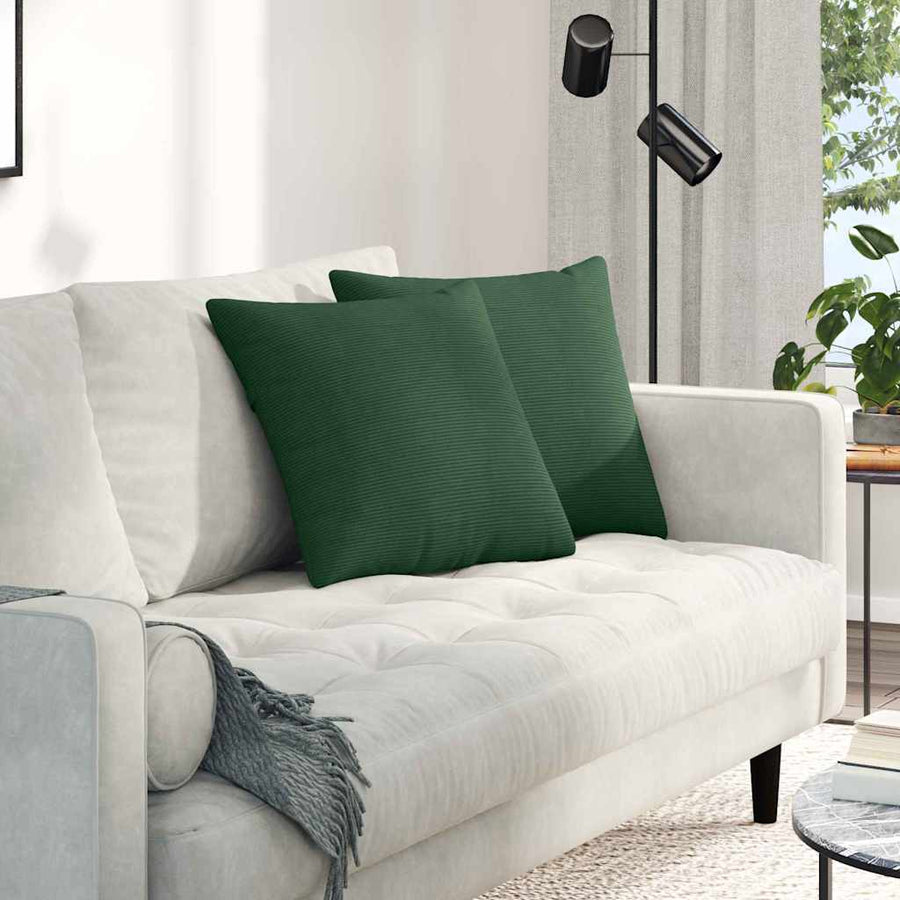 Sofa Kussens 2 pcs Donkergroen 45 x 45 cm Katoen Stof