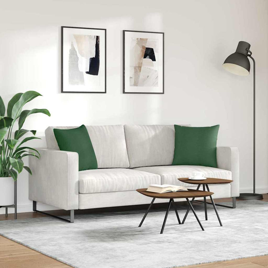 Sofa Kussens 2 pcs Donkergroen 45 x 45 cm Katoen Stof