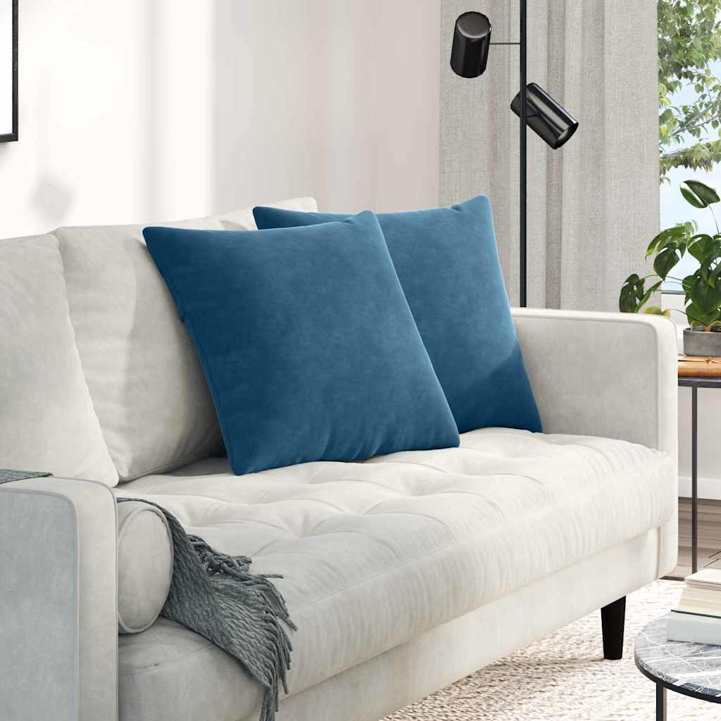 Sofa Kussens 2 pcs Blauw 50 x 50 cm Katoen Stof