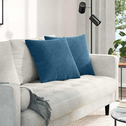 Sofakussens 2 stuks blauw 50x50 cm corduroy