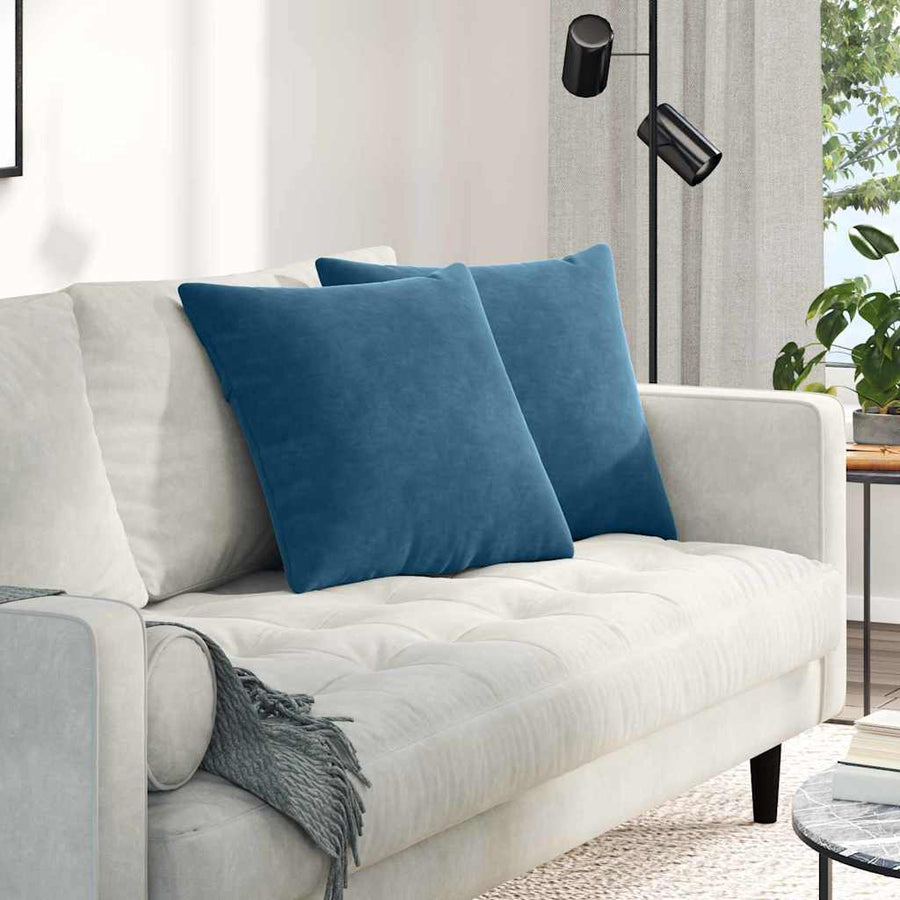 Sofa Kussens 2 pcs Blauw 50 x 50 cm Katoen Stof