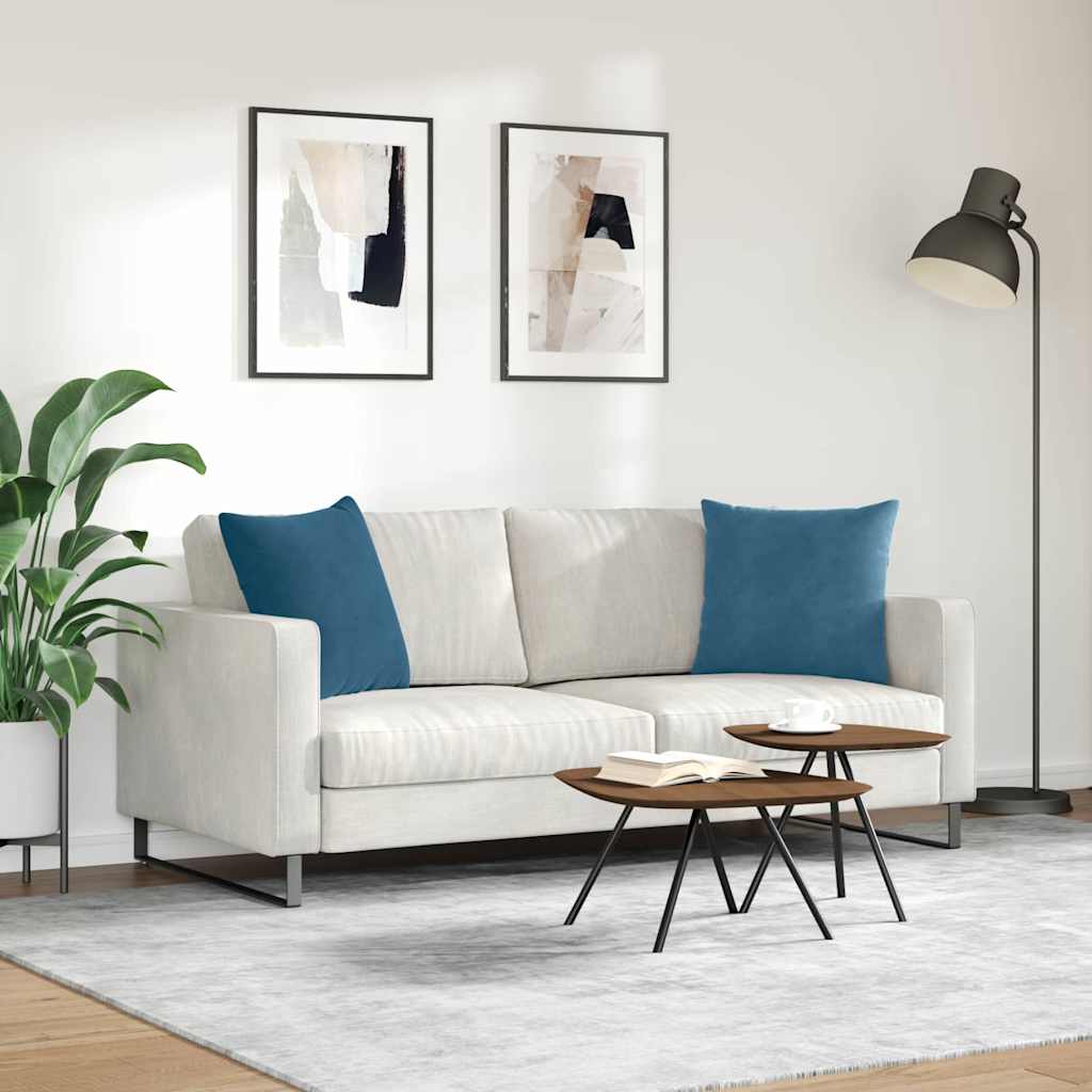 Sofa Kussens 2 pcs Blauw 50 x 50 cm Katoen Stof