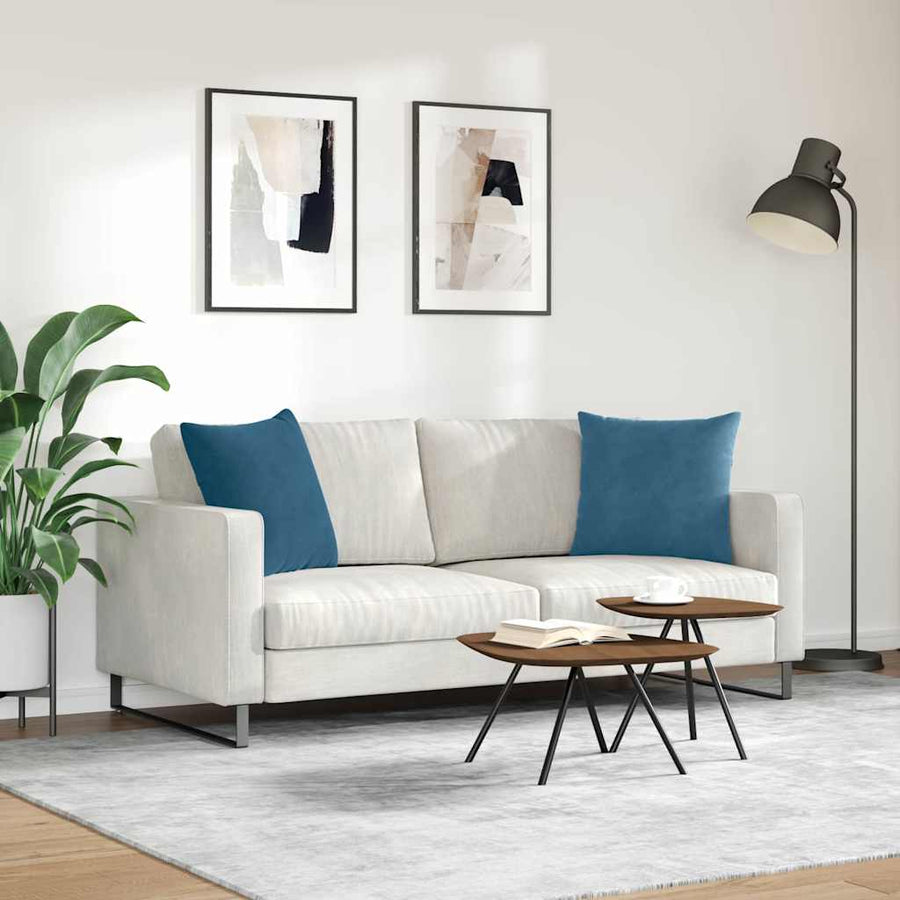Sofa Kussens 2 pcs Blauw 50 x 50 cm Katoen Stof