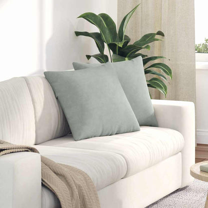 Sofa Kussens 2 pcs Lichtgrijs 50 x 50 cm Katoen Stof