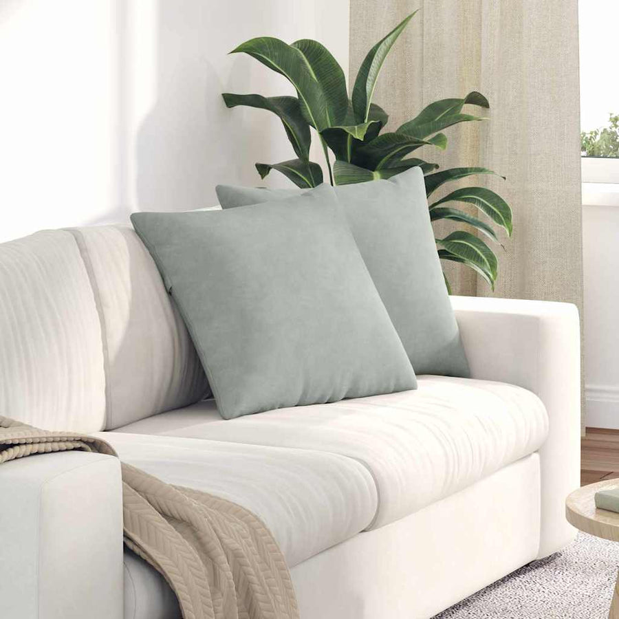Sofa Kussens 2 pcs Lichtgrijs 50 x 50 cm Katoen Stof