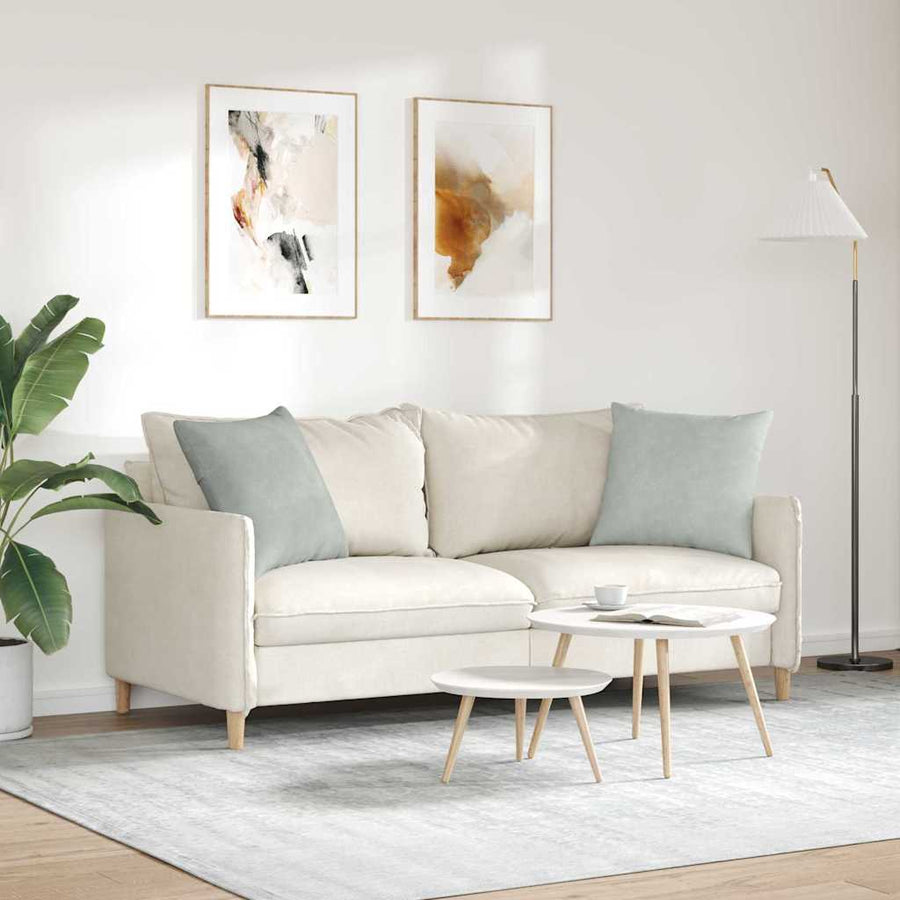 Sofa Kussens 2 pcs Lichtgrijs 50 x 50 cm Katoen Stof