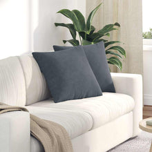 Sofa Kussens 2 pcs Donkergrijs 50 x 50 cm Katoen Stof
