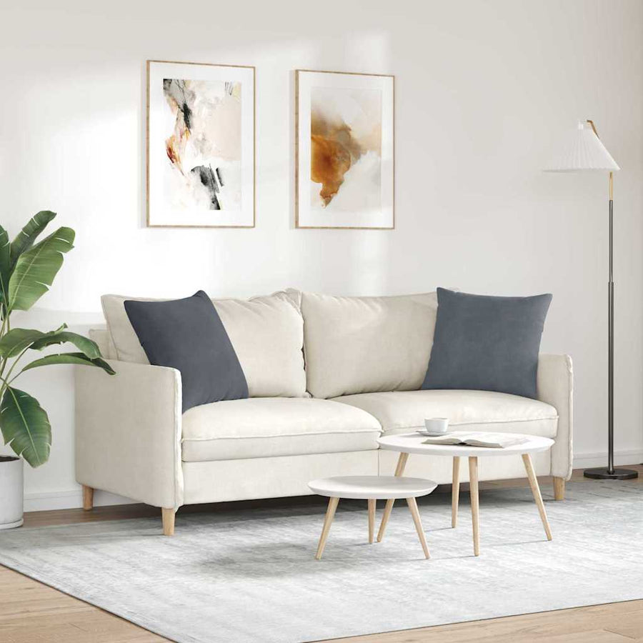 Sofa Kussens 2 pcs Donkergrijs 50 x 50 cm Katoen Stof