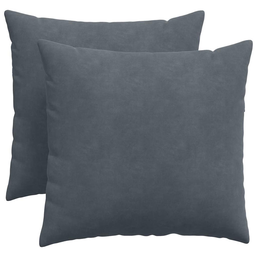Sofa Kussens 2 pcs Donkergrijs 50 x 50 cm Katoen Stof