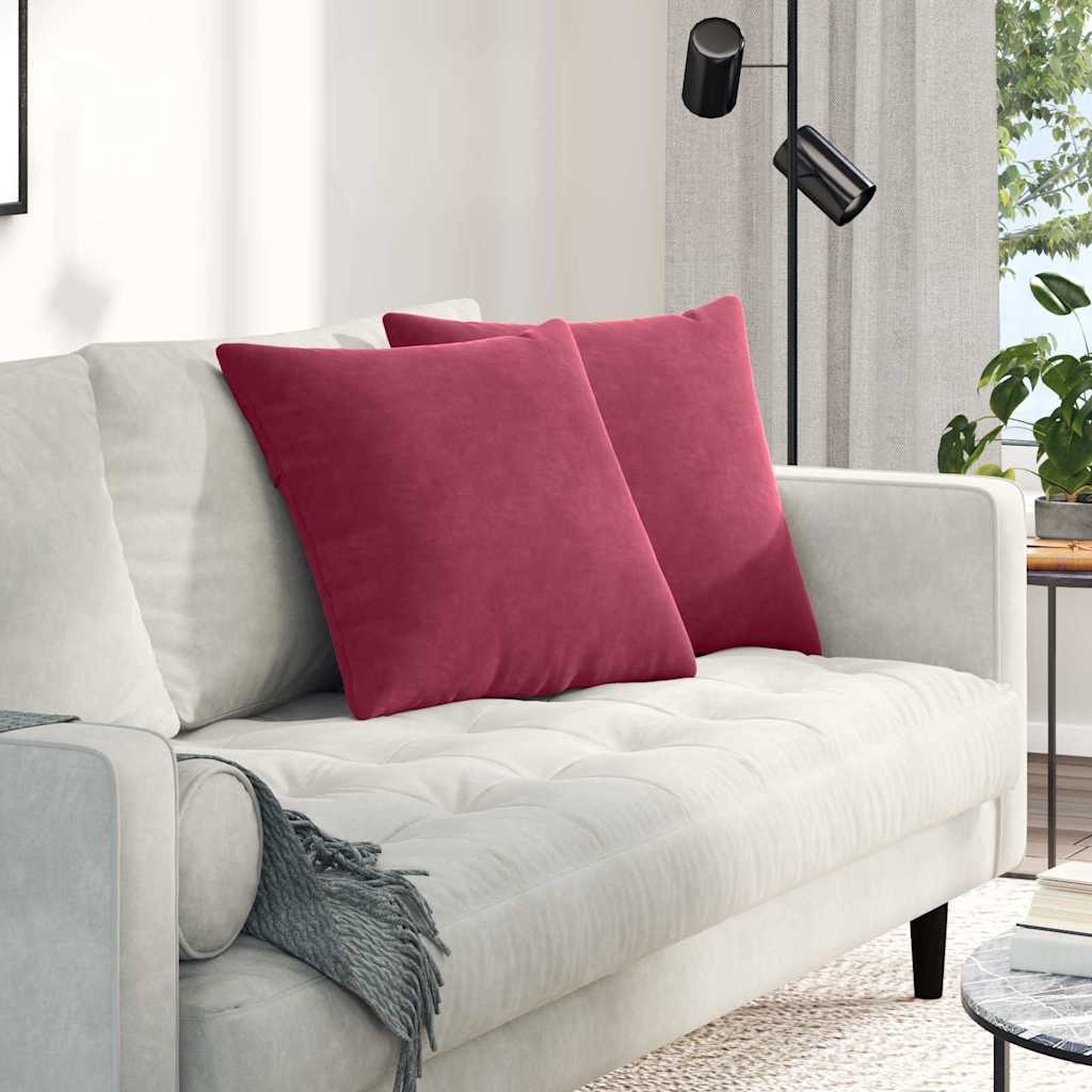 Sofa Kussens 2 pcs Wijnrood 50 x 50 cm Katoen Stof