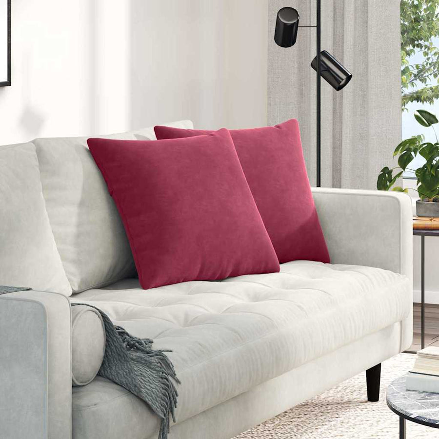 Sofa Kussens 2 pcs Wijnrood 50 x 50 cm Katoen Stof