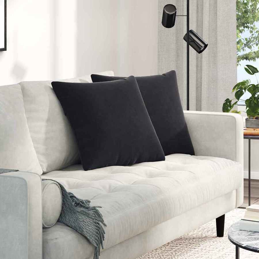 Sofa Kussens 2 pcs Zwart 50 x 50 cm Katoen Stof