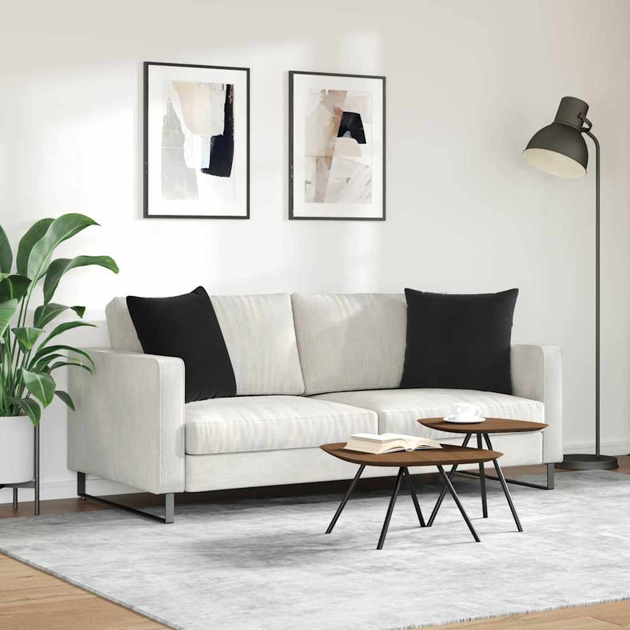 Sofa Kussens 2 pcs Zwart 50 x 50 cm Katoen Stof
