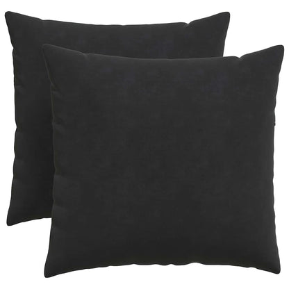Sofa Kussens 2 pcs Zwart 50 x 50 cm Katoen Stof