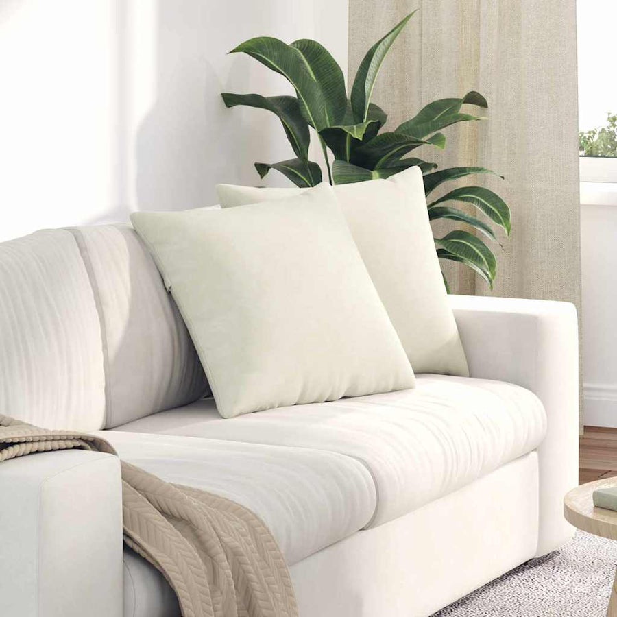 Sofa Kussens 2 pcs Crème 50 x 50 cm Katoen Stof