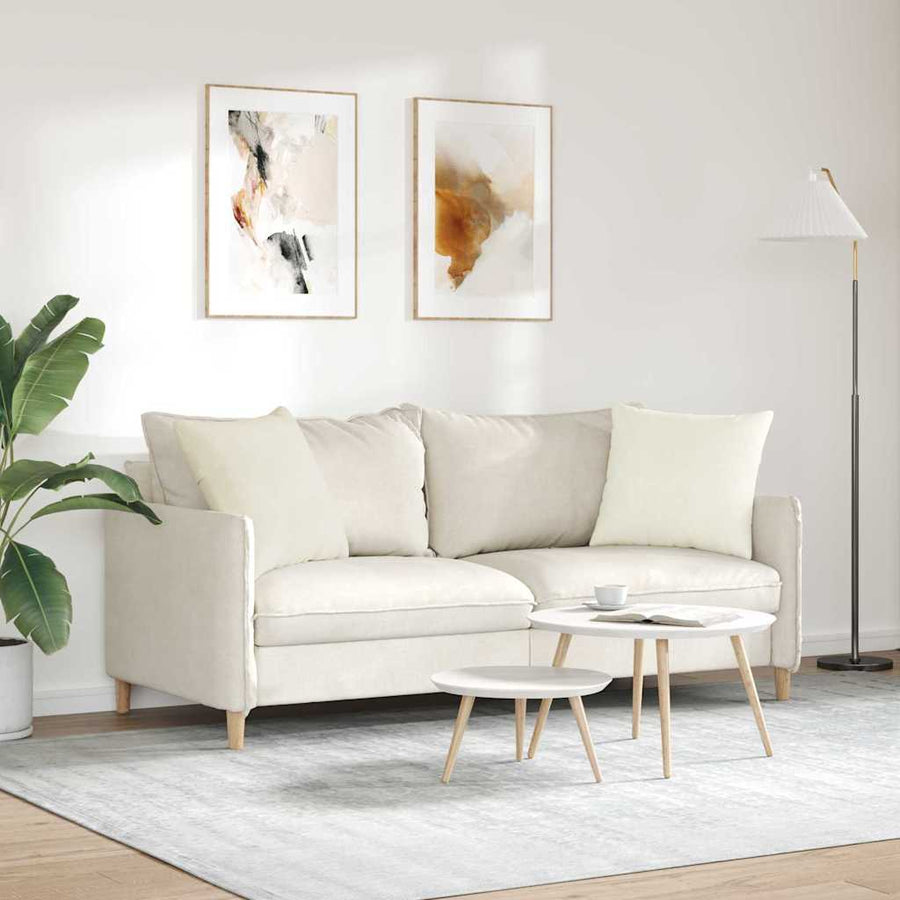 Sofa Kussens 2 pcs Crème 50 x 50 cm Katoen Stof