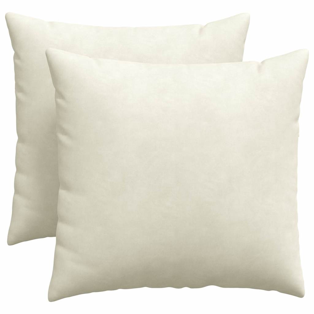 Sofa Kussens 2 pcs Crème 50 x 50 cm Katoen Stof