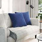 Sofa kussens 2 stuks 50x50 cm corduroy politieblauw