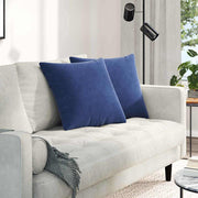 Sofa kussens 2 stuks 50x50 cm corduroy politieblauw