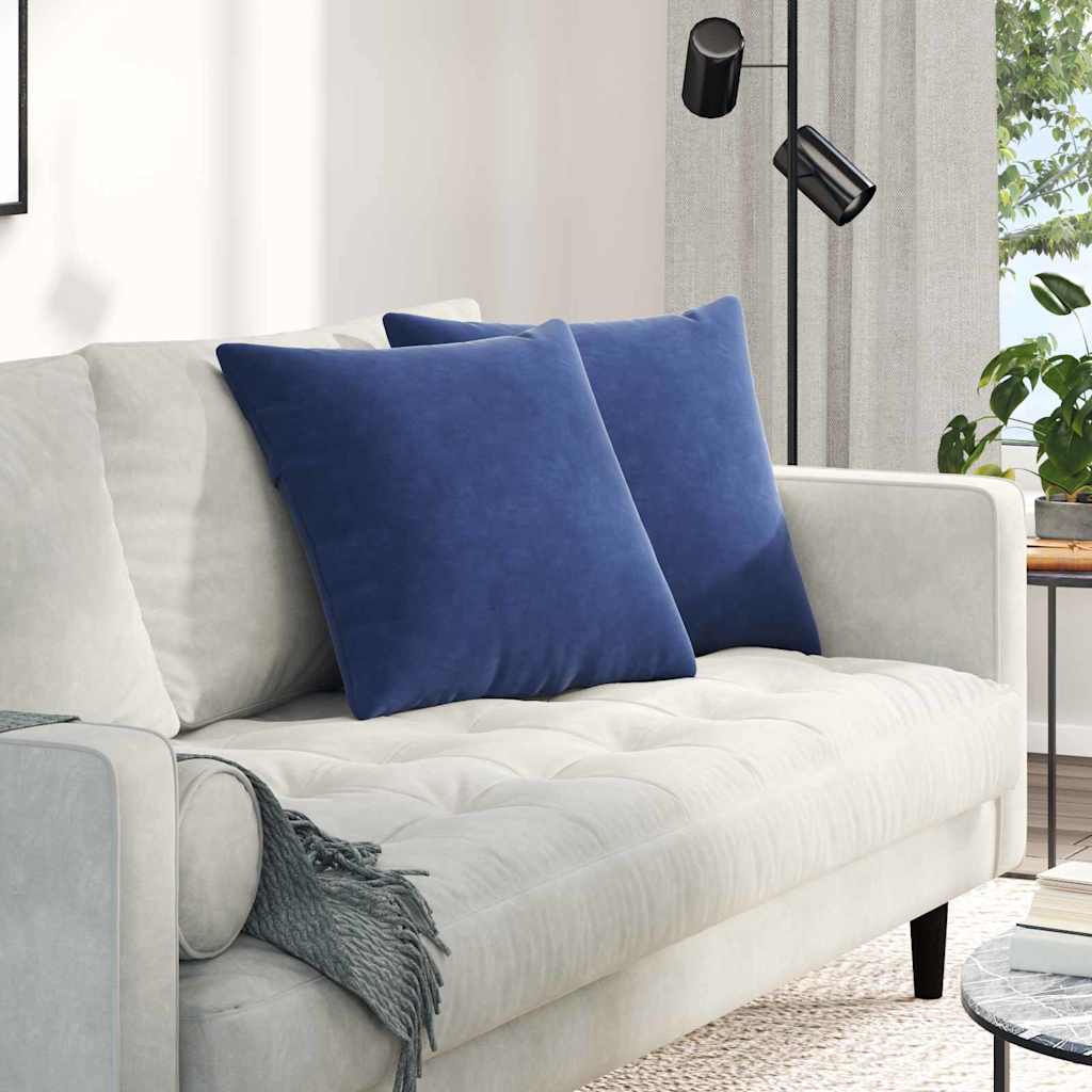 Sofa Kussens 2 pcs Politieblauw 50 x 50 cm Katoen Stof