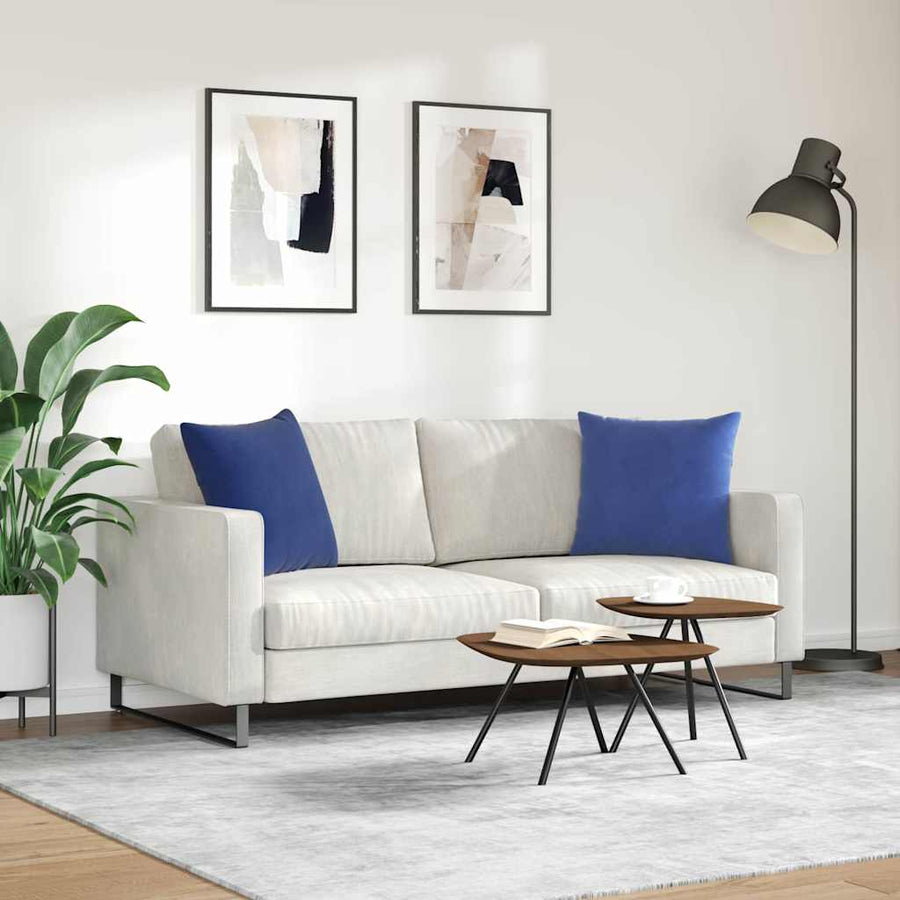 Sofa Kussens 2 pcs Politieblauw 50 x 50 cm Katoen Stof