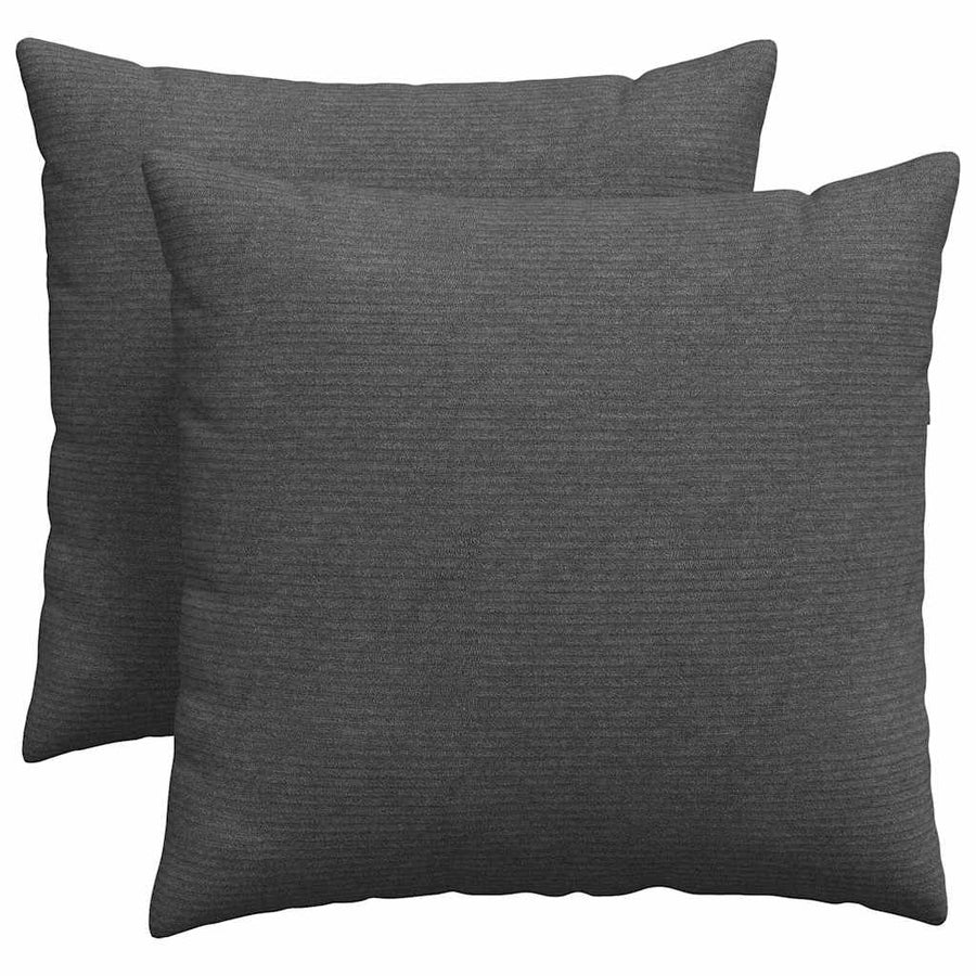 Sofa Kussens 2 pcs Donkergrijs 50 x 50 cm Katoen Stof