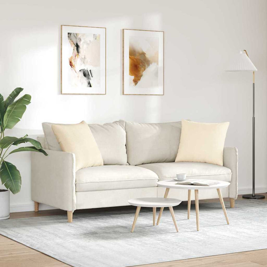Sofa Kussens 2 pcs Crème 50 x 50 cm Katoen Stof