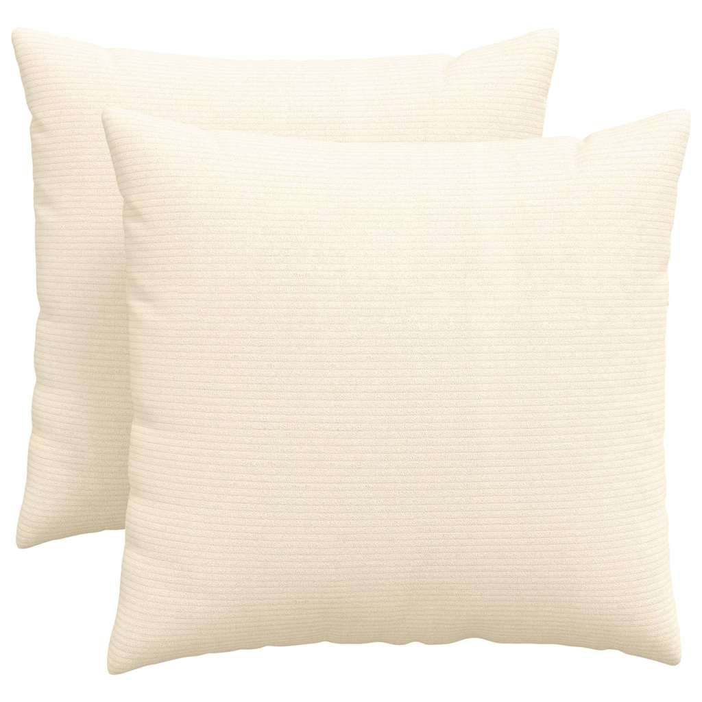 Sofa Kussens 2 pcs Crème 50 x 50 cm Katoen Stof