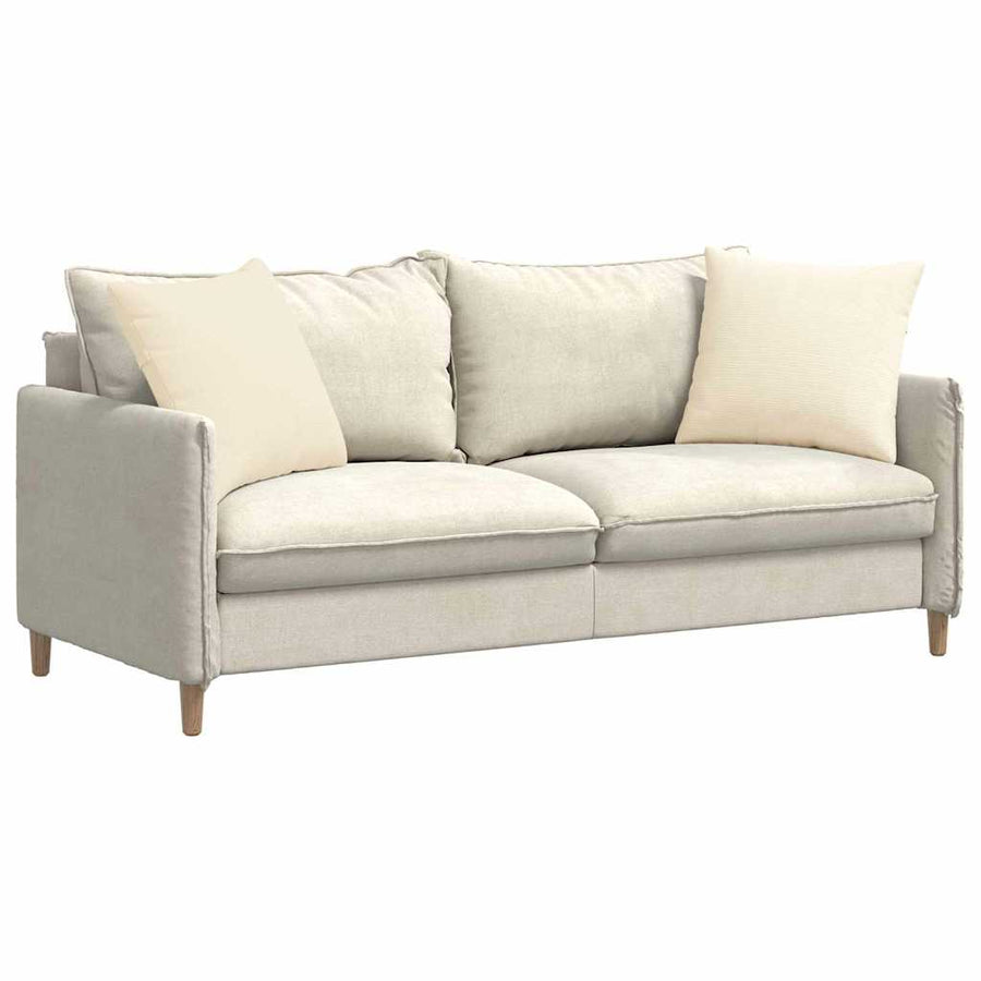 Sofa Kussens 2 pcs Crème 50 x 50 cm Katoen Stof